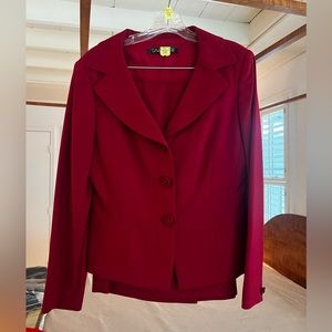 Red Neiman Marcus Women’s Business Skirt Suit